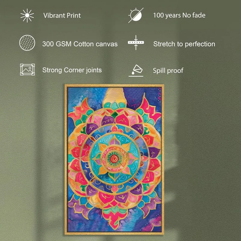 Vibrant Prism Mandala Wall Art With Frame media 7