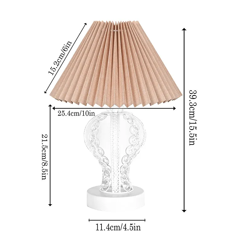Irelle French Pleat Metal Table Lamp - Beige,White media 6
