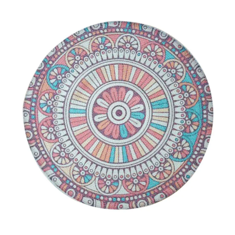 Mandala Boho Round Cotton Rug media 1