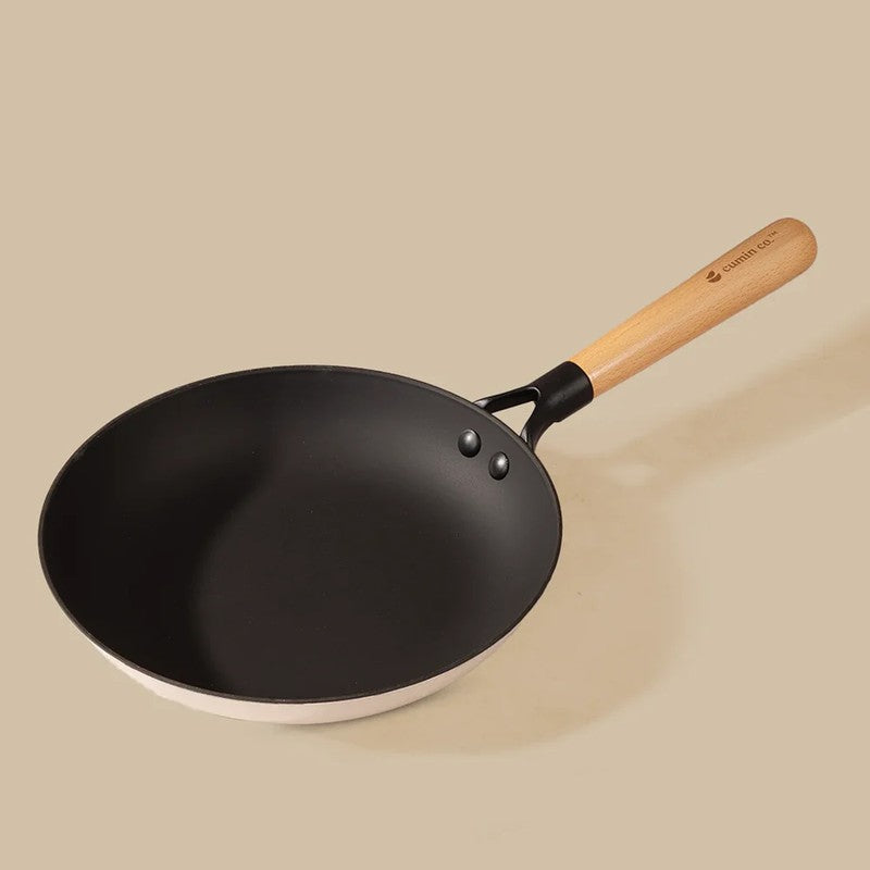 Cumin Co Enamel Cast Iron Frying Pan (White) - 1500 mL media 4