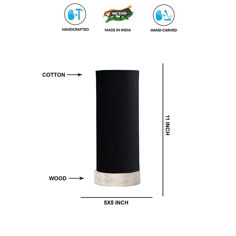 Ocra Tower Wooden Table Lamp - Black media 5