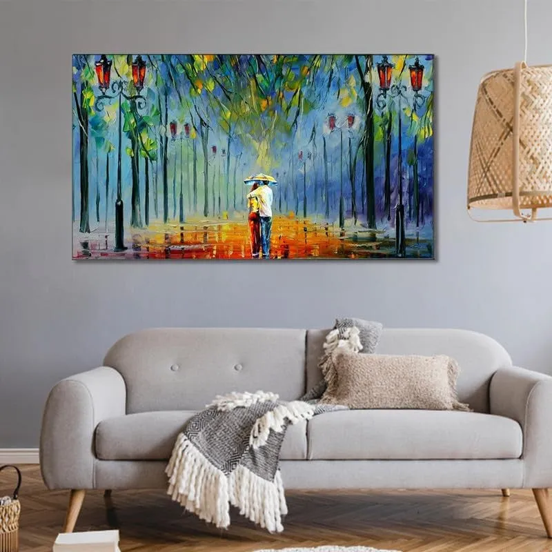Rainy Evening Canvas Wall Painting With Frame media 3