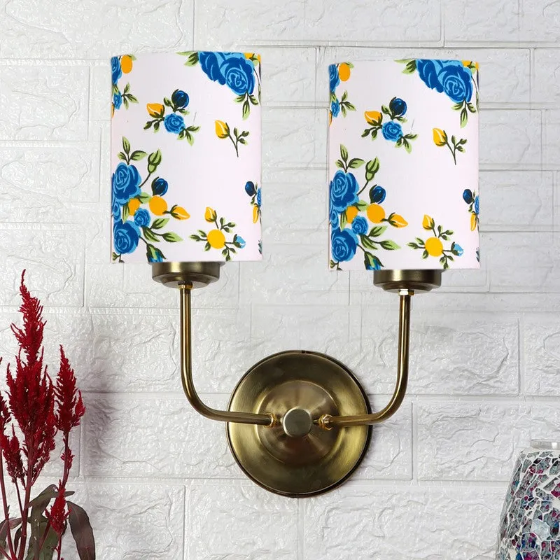 Floranira Fleur Duo Metal Wall Lamp - White,Blue media 3