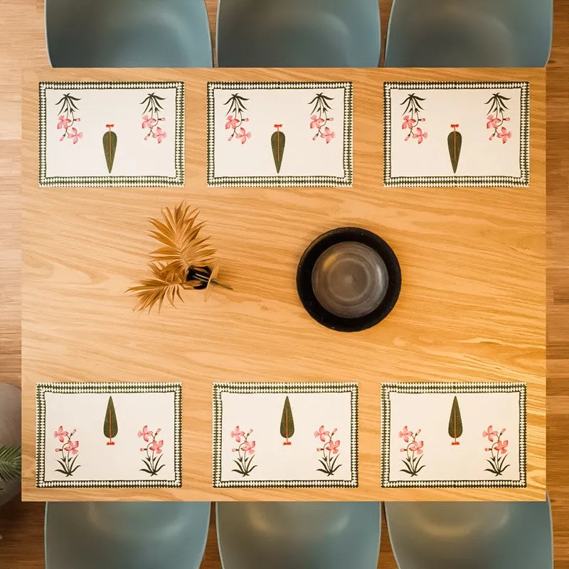 Classic Linen Cotton Table Mat (Pink) - Set Of Six media 3