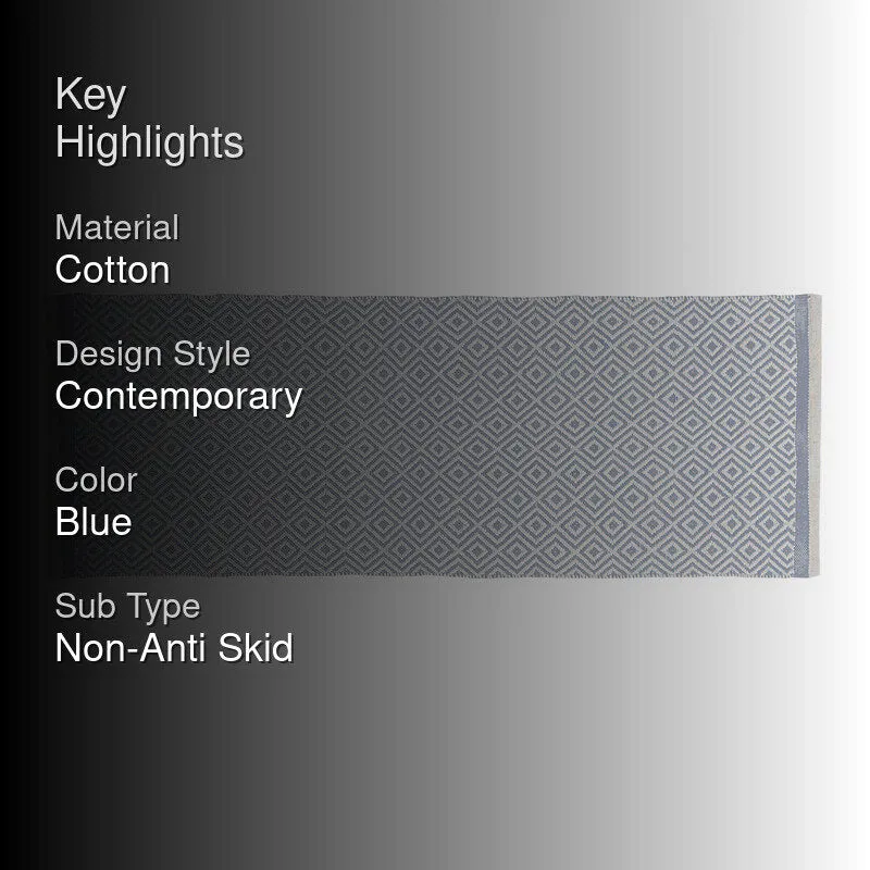 Earthica Cotton Runner Rug - Blue media 2