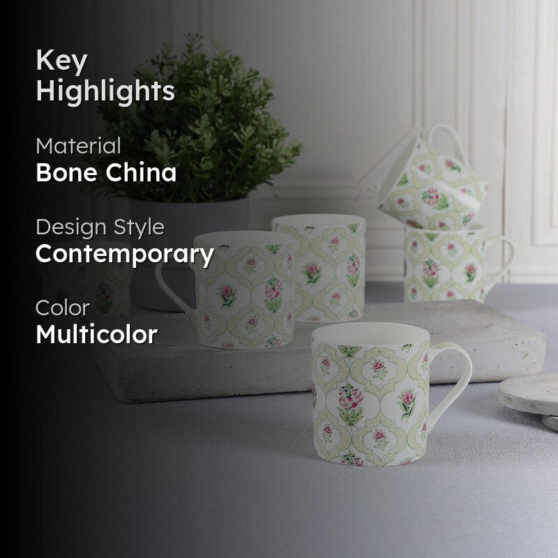 India Circus Petal Perfection Tea Cups (220 mL Each) - Set Of Six media 2