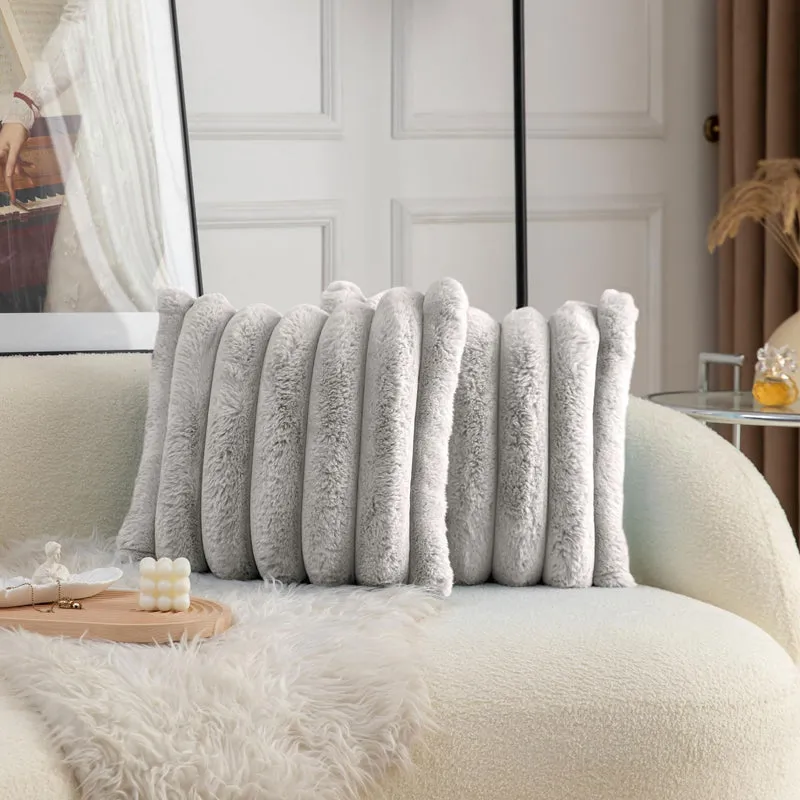 Stripe Luxe Cushion Cover Set (White) - Set Of Two media 3