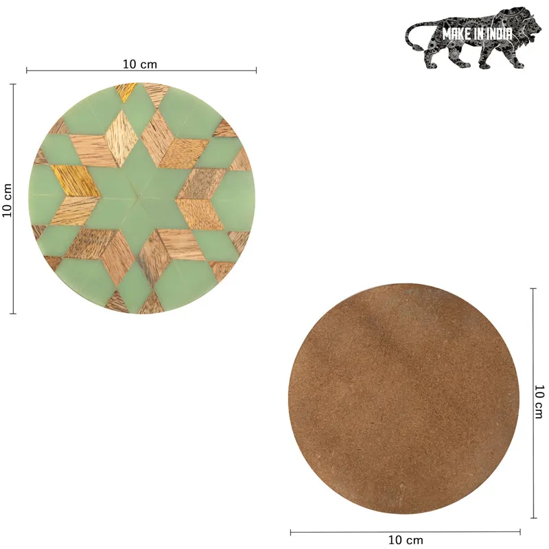 Blue Star Round MDF Platter With Coaster - Eight Piece Set media 6