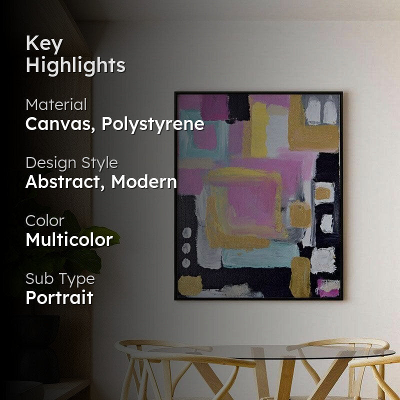 Fusion of Colors Abstract Canvas Painting - Black Frame media 2