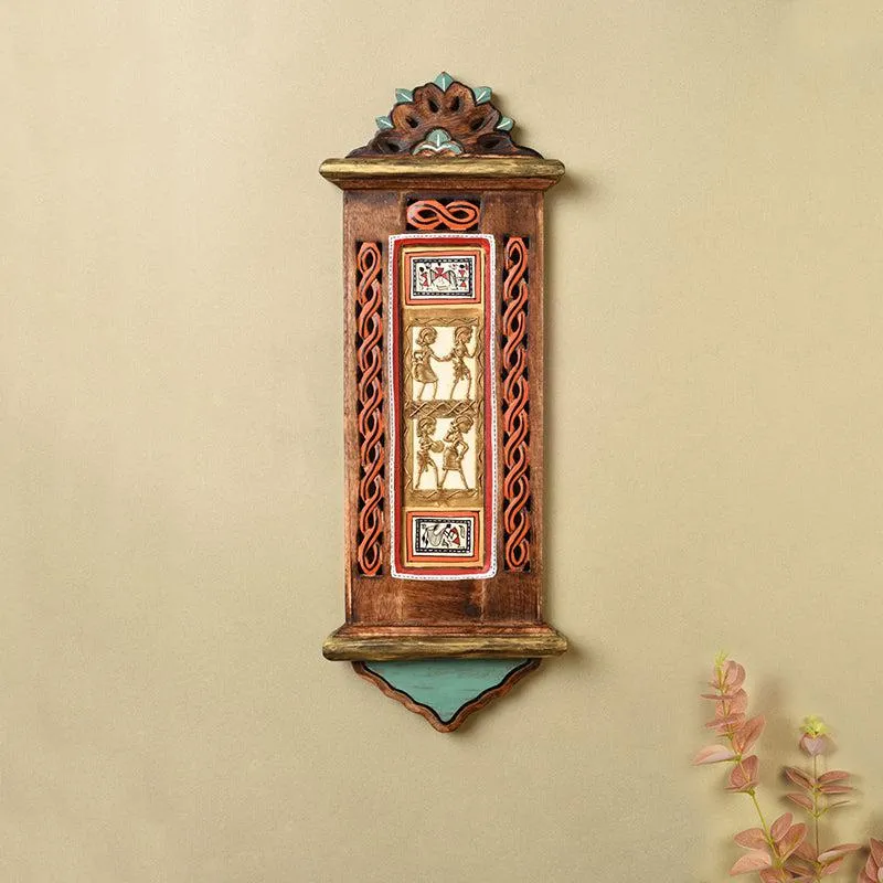 Aranya Aalap Brass & Wood Wall Accent media 1