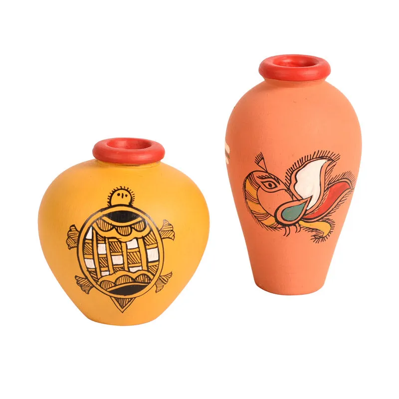 Jasleen Terracotta & Wood Wall Shelve With Pot - Three Piece Set media 4