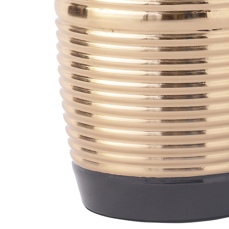 Malva Aluminium Vase - Gold & Black media 3