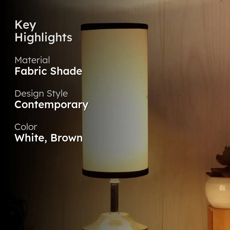 Stuart Fabric Table Lamp - White,Brown media 2