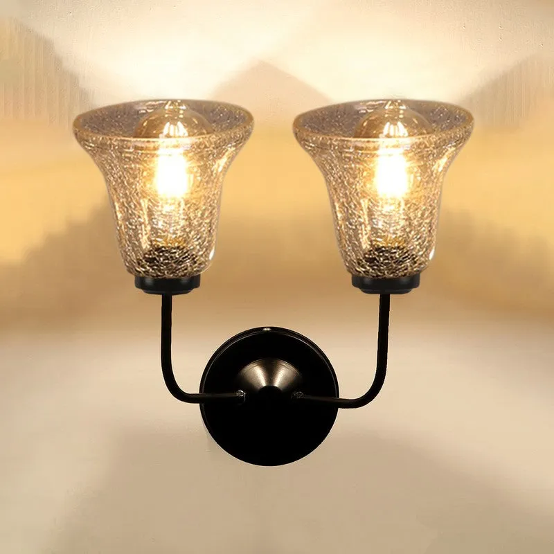 Crystal Flare Tiwn Shade Glass Wall Lamp media 7