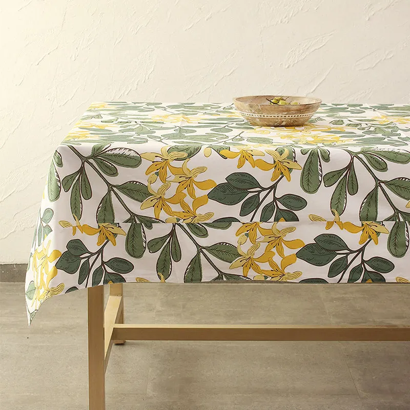 Golden Flora Cotton Table Cover media 3