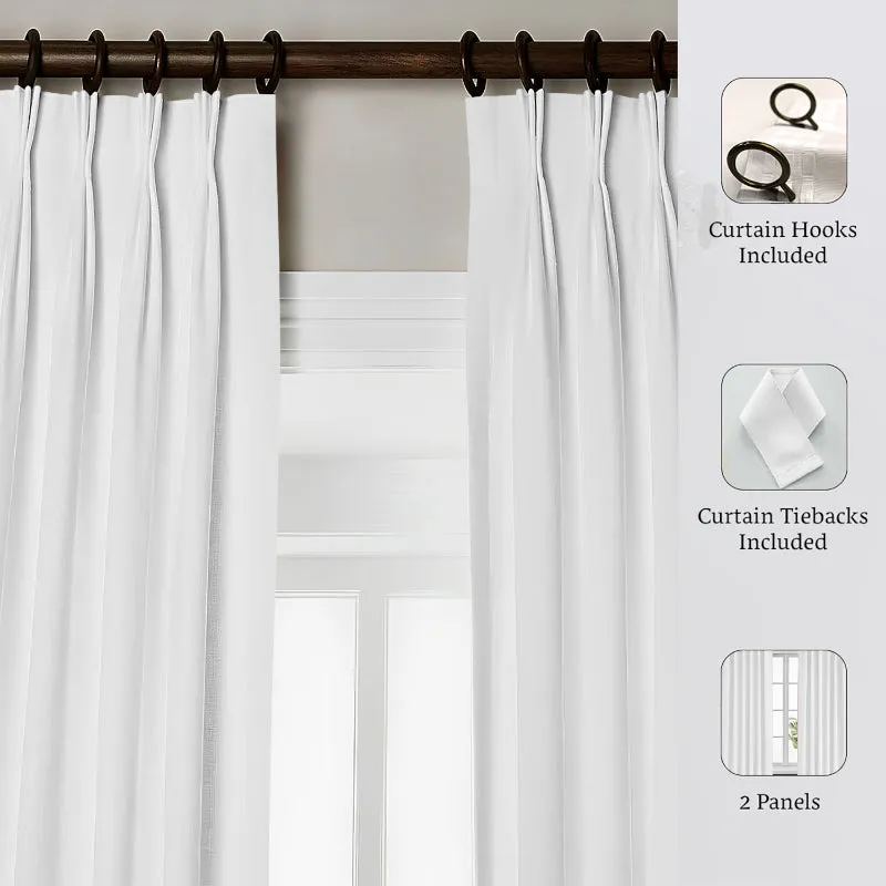 Esme Triple Pinch Pleat Medium Width Curtain - White media 9