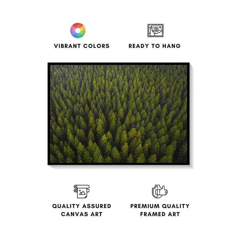 Natural green forest Canvas Painting - Black Frame media 4
