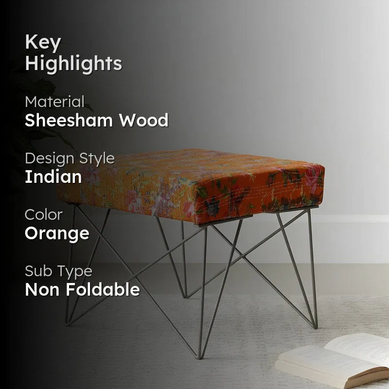 Havex Sheesham Wooden Bench - Orange media 2