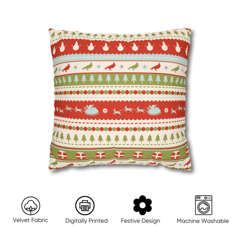 Frosty Noel Cheers Velvet Christmas Cushion Cover media 4
