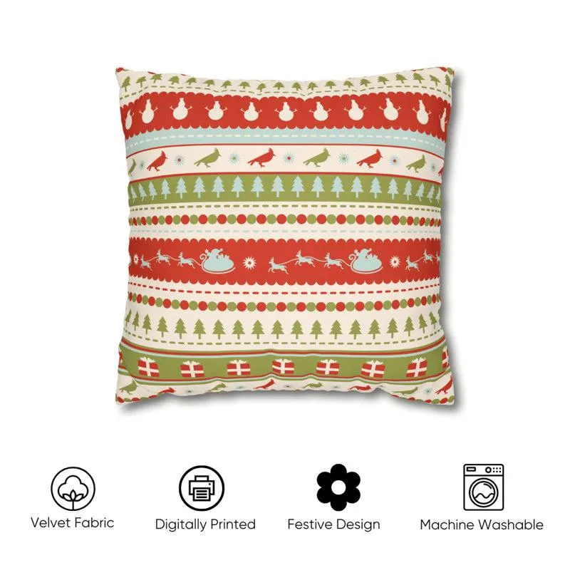Frosty Noel Cheers Velvet Christmas Cushion Cover media 4