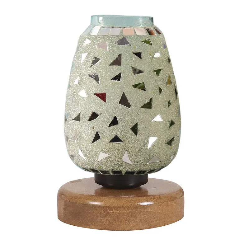 Aurabeam Mosaic Glass Table Lamp With Wooden Base media 5