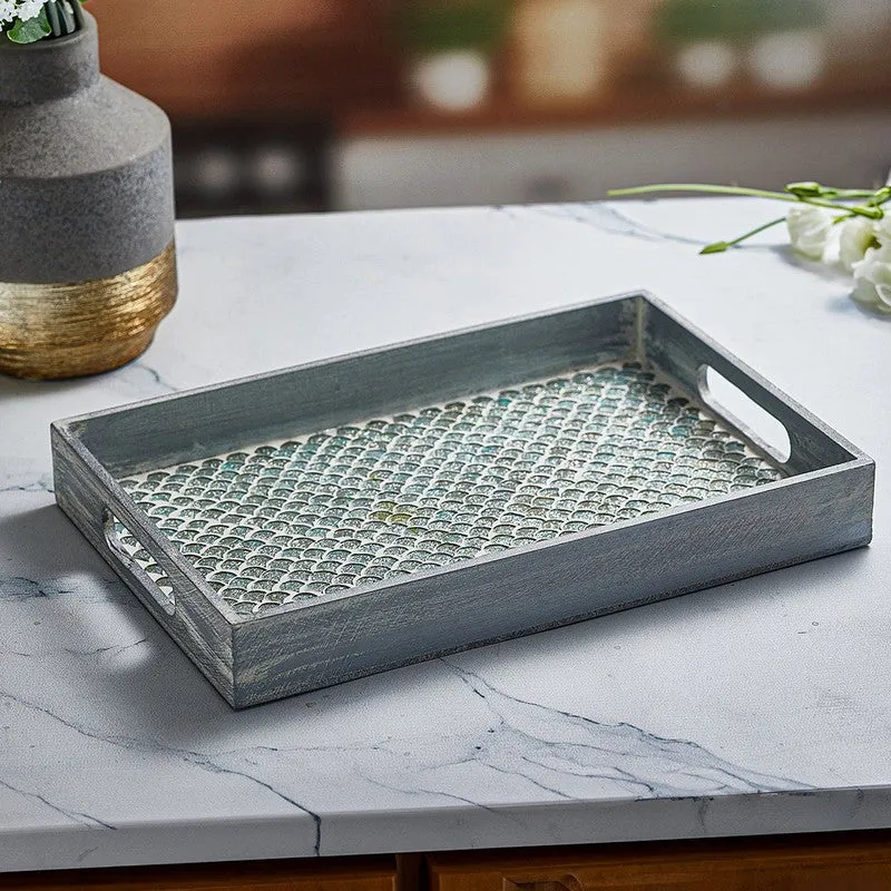 Pale Green Mosaic Serving Tray media 1