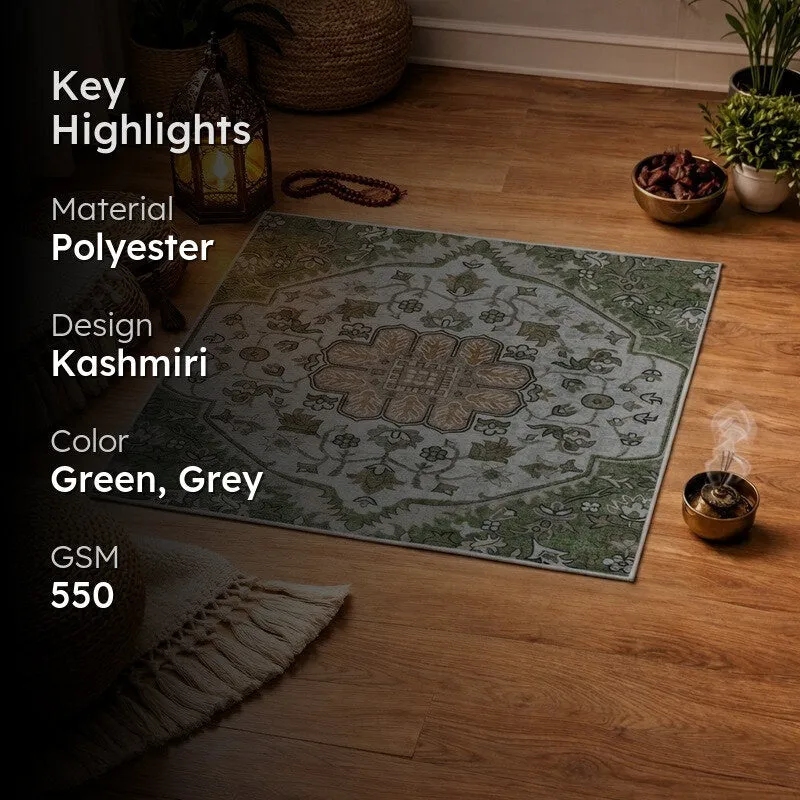 Barakah Ethnic Prayer Mat (Green) - 550 GSM media 2