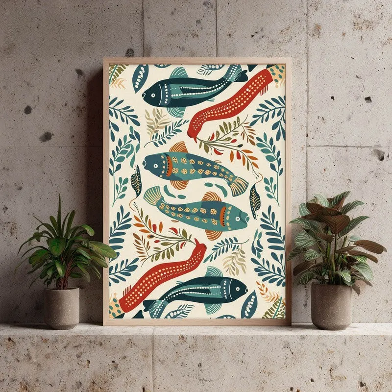 Jalika Canvas Wall Painting With Brown Frame media 8