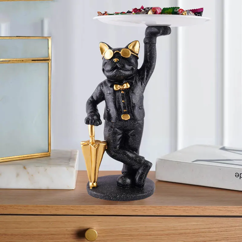Dapper Cat Painted Polyresin Show Piece - Black media 3