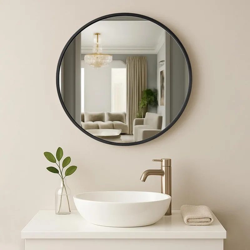 Lunara Halo Wall Mirror With Aluminium Frame media 1