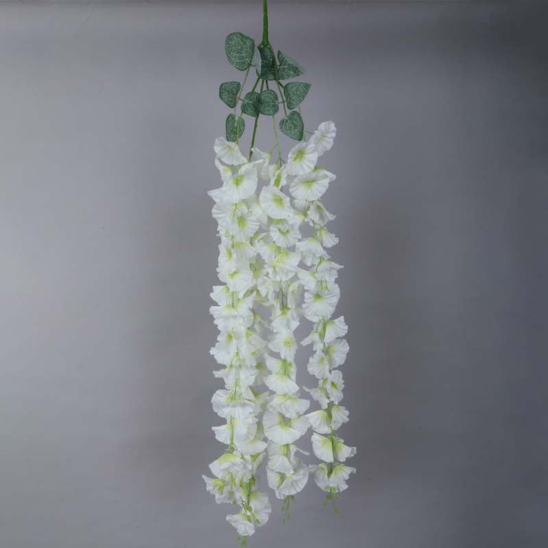 Faux Lush Hanging Morning Glory Plant (White) -  2.8 Feet media 4