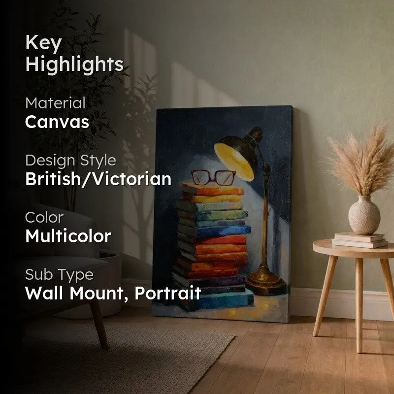 Books & Light Still Life Canvas Wall Art media 2