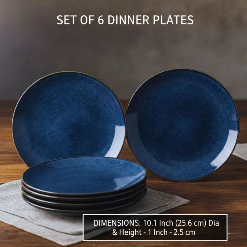 Ceramic Dinner Plates (Blue) - Set of Six media 4