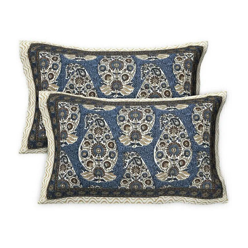 Floray Cotton Bedsheet (Blue,White) - 240 TC media 6