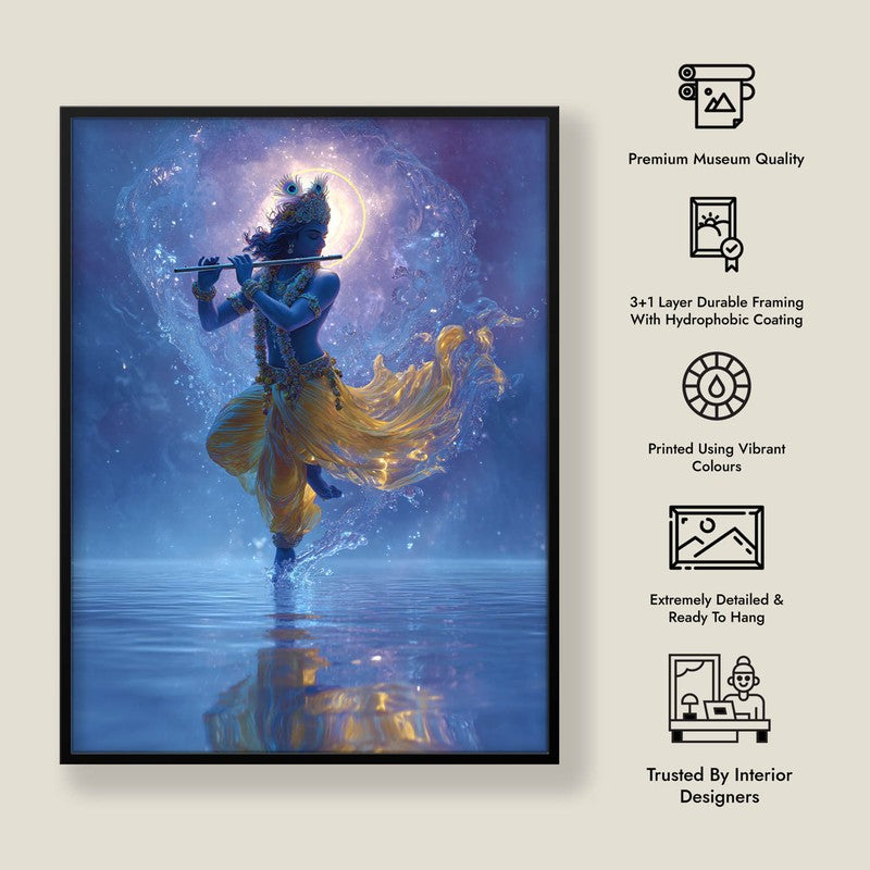 Cosmic Glow Sri Krishna Archival Paper Wall Art media 8