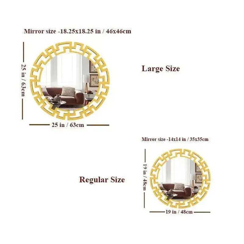 Greek Key Reflection Decorative Wall Mirror - Gold media 8