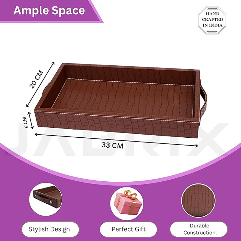 Liora Faux Leather Tray With Tissue Holder (Tan) - Two Piece Set media 8
