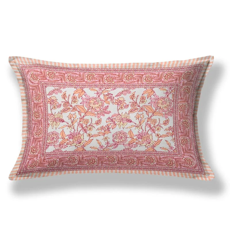Silkena Floral Cotton Bedsheet (Orange & White) - 240 TC media 6