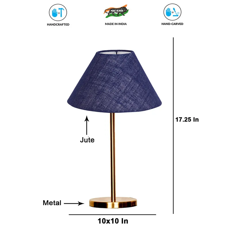 Loft Gleam Jute & Metal Table Lamp (Empire) - Blue,Gold media 4