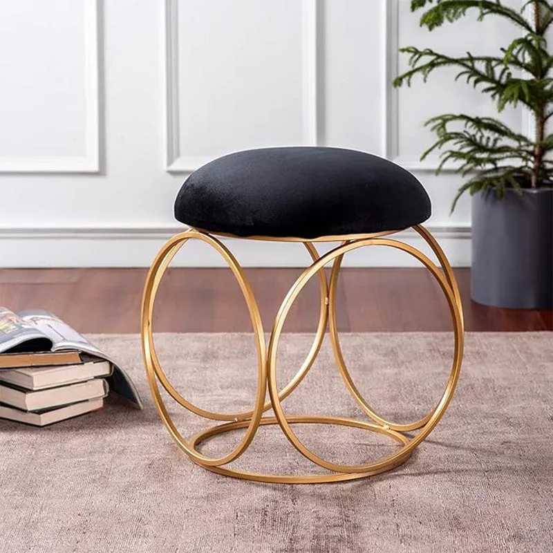 Adina Velvet Stool (Black & Gold) - Set Of Two media 3