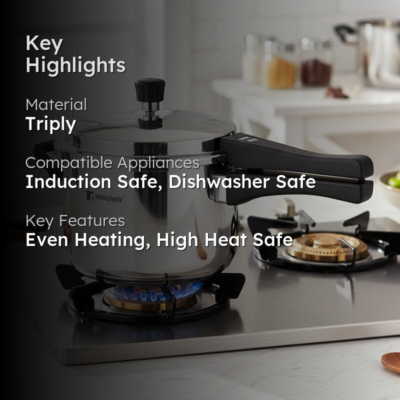 Bergner Induction Safe Pressure Cooker - 3500 ml/19 Inches media 2