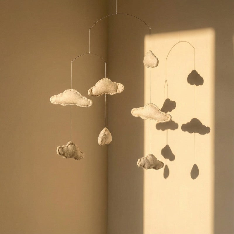 Fig Living Felt Ornaments - Hanging Mobile (Cloud) media 3
