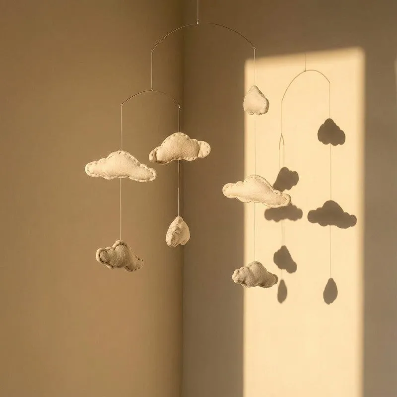 Fig Living Felt Ornaments - Hanging Mobile (Cloud) media 3