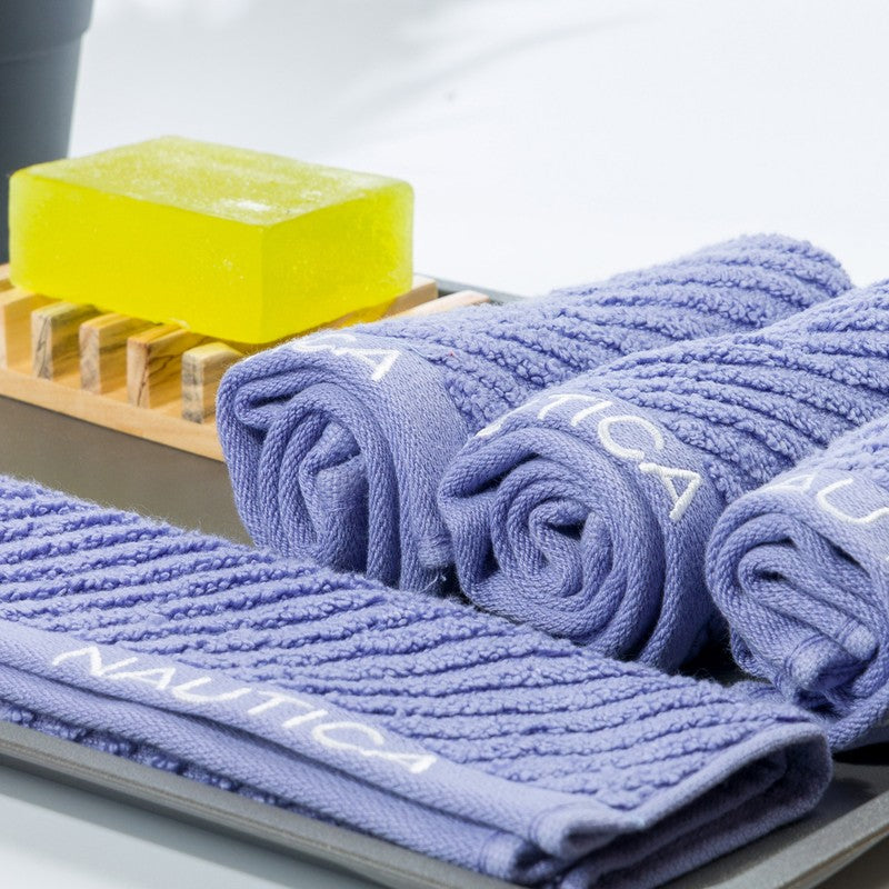 Nautica Dove Cotton Hand & Face Towel (Blue) - Set Of Four media 4