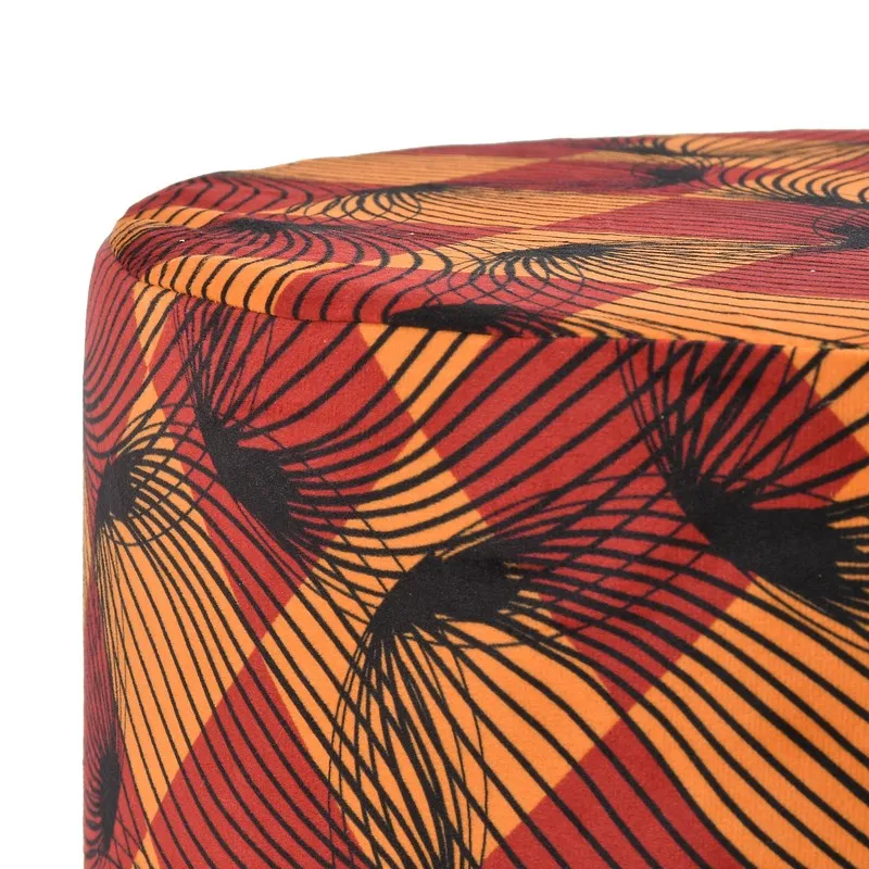 Rustic Abstract Ottoman - Multicolor media 4