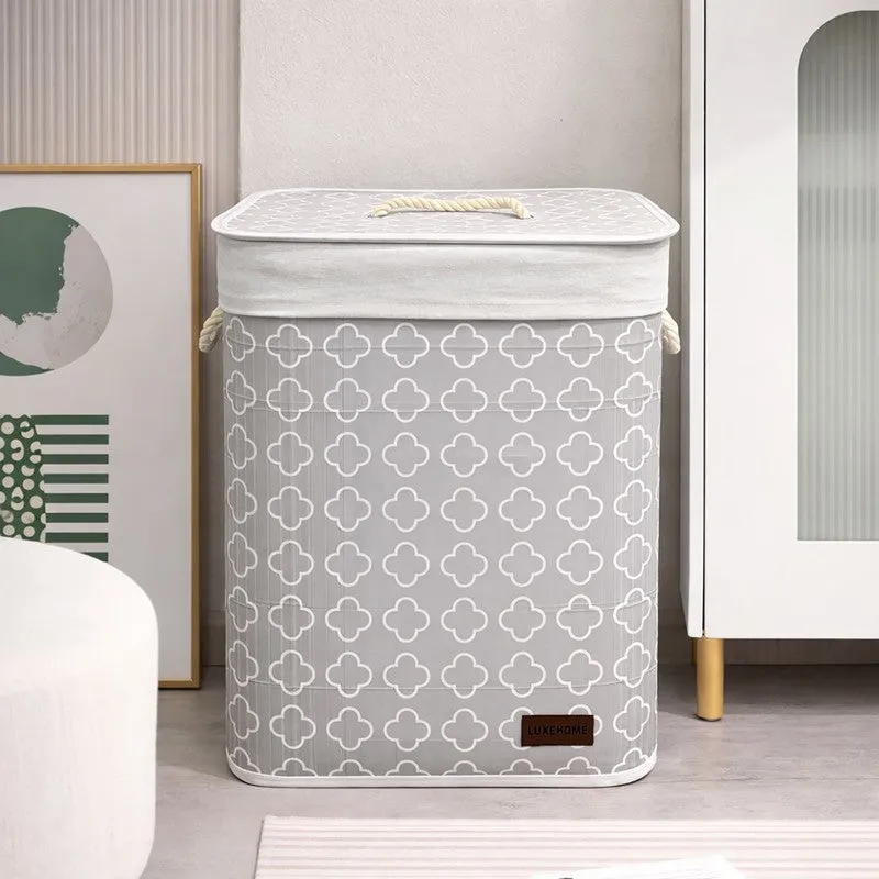 Quatrefoil Bamboo Laundry Basket media 3