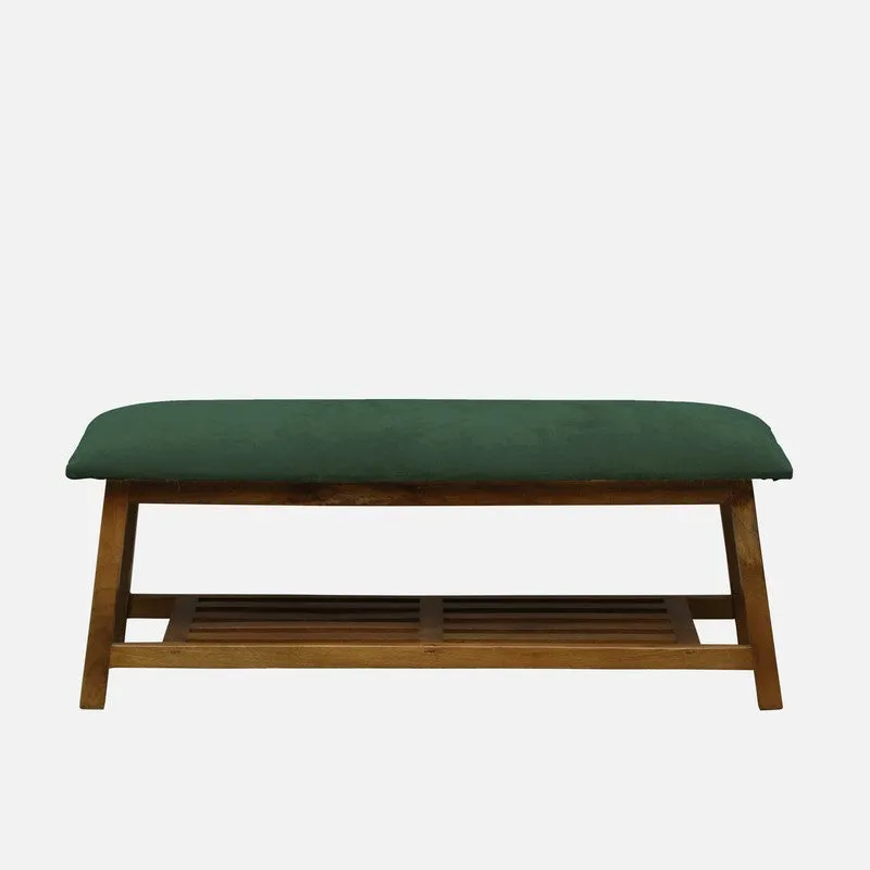 Grid Mango Wood Shoe Rack - Green media 3
