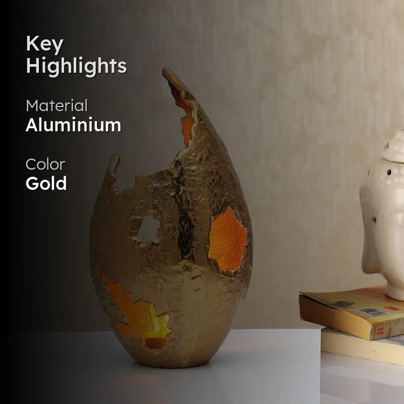 Broken Shell Handcrafted Candle Holder - Gold media 2