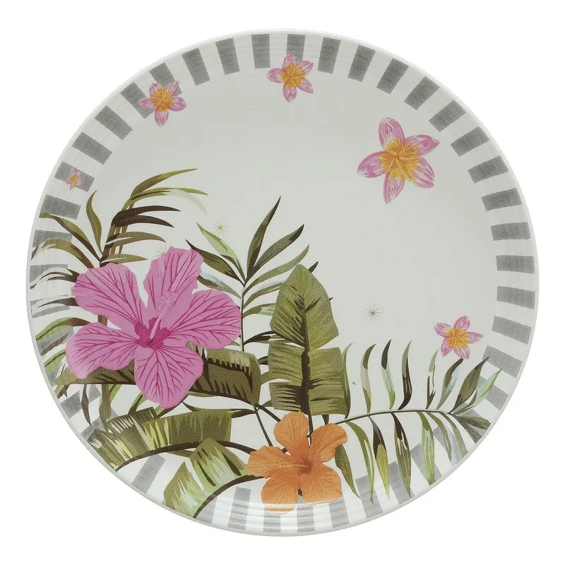 Striped Blosson 4 Quarter Plates with 1 Dinner Plate - Five Piece Set media 6