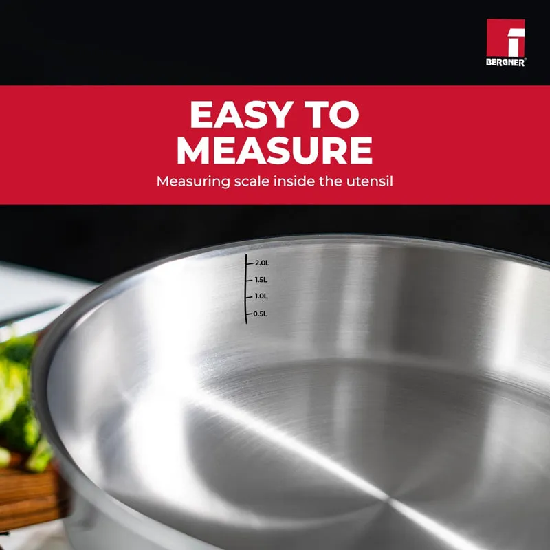 Bergner Induction Safe Frying Pan With Lid - 2000 ml/10 Inches media 7